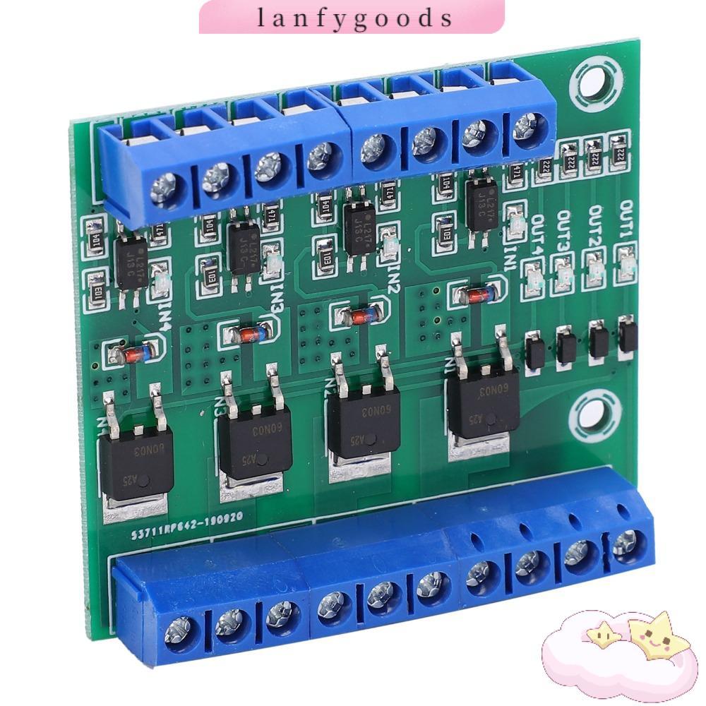 LANFYGOODS 4‐Way MOS Tube Module, PWM 3-20V 0~1KHZ Field Effect Tube Module, Electronic Circuit 4-Ch