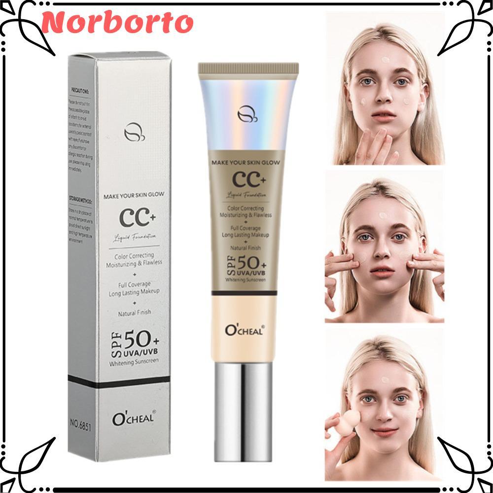 NORBORTO คอนซีลเลอร์ CC ครีม, คอนซีลเลอร์บํารุงผิวหน้าซ่อมแซมให้ความชุ่มชื้น, Spf 50 เครื่องสําอางแก