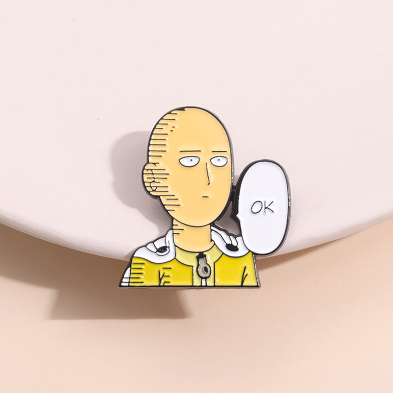 อะนิเมะ One Punch Man การ์ตูนตัวอักษรเข็มกลัดเสื้อผ้ากระเป๋าเป้สะพายหลังเครื่องประดับอุปกรณ์เสริม Pin ป้ายโลหะเครื่องประดับของขวัญ