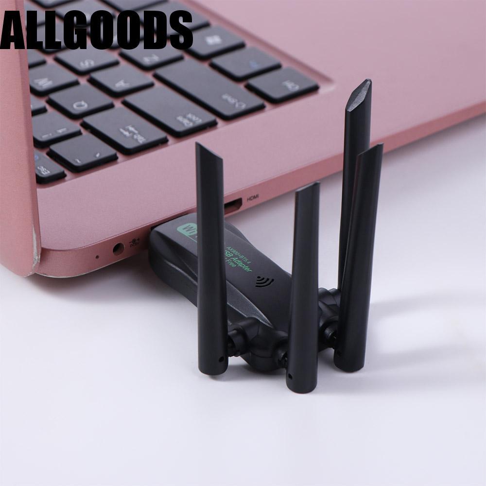 ALLGOODS Dual Band WiFi6 อะแดปเตอร์ USB, บลูทูธ 5.4 4 เสาอากาศ 900Mbps WiFi Dongle, Plug Play Driver