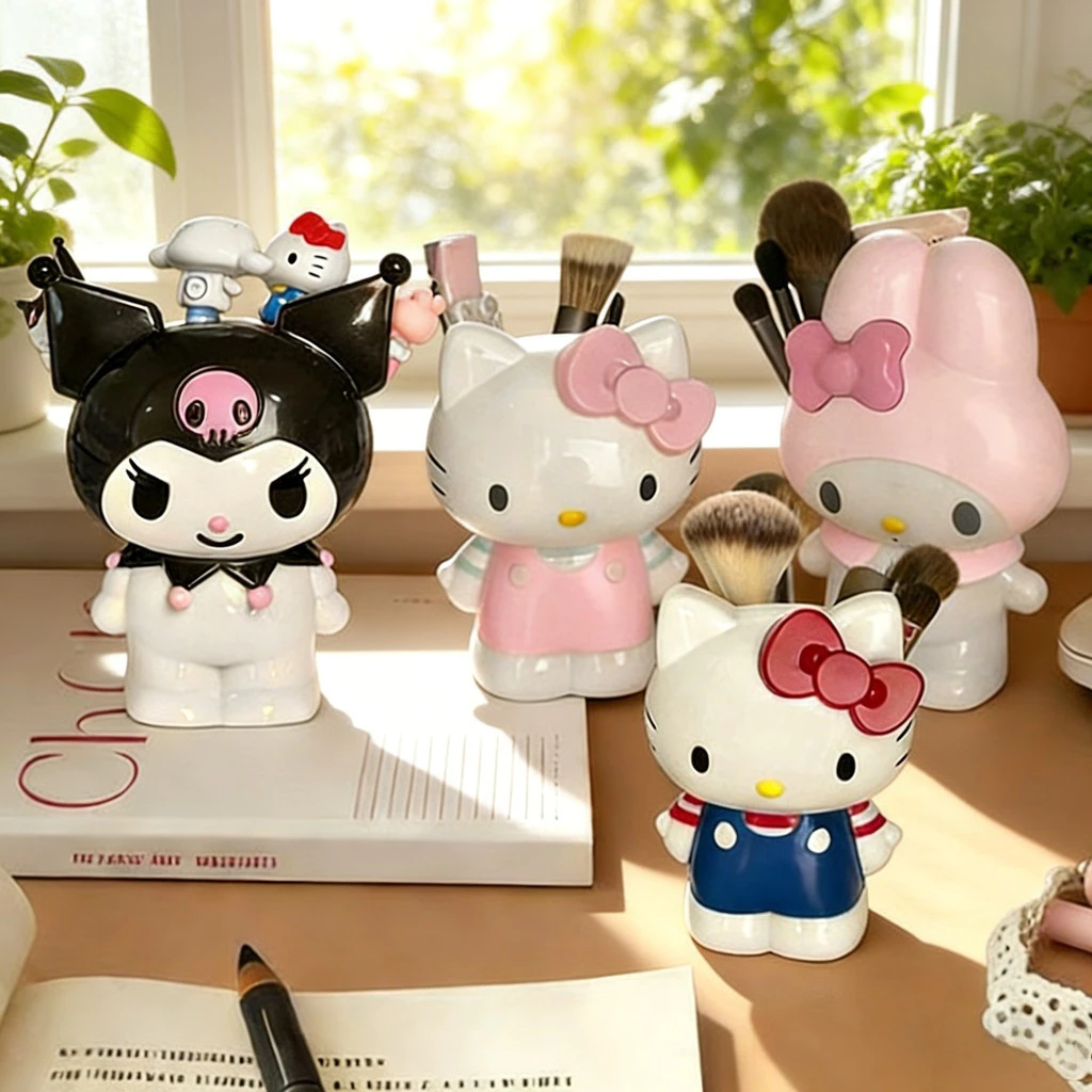 [TH stock]ที่ใส่ปากกาแมวน่ารัก, กล่องดินสอโบว์กระต่าย, กล่องเครื่องเขียนรูปแมว, ที่ใส่แปรงแต่งหน้าที่บ้าน