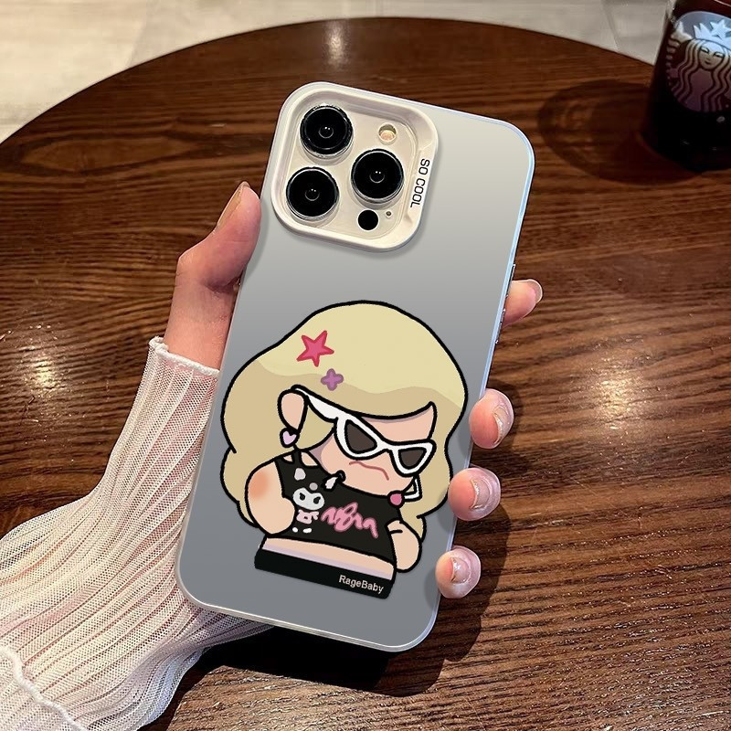 Anti-Fallเคสโทรศัพท์กรณีTPUการ์ตูนQรุ่นแว่นตากันแดดสาวใช้งานร่วมกับiPhone 15PROMAX 14PLUS 16PROMAX 1