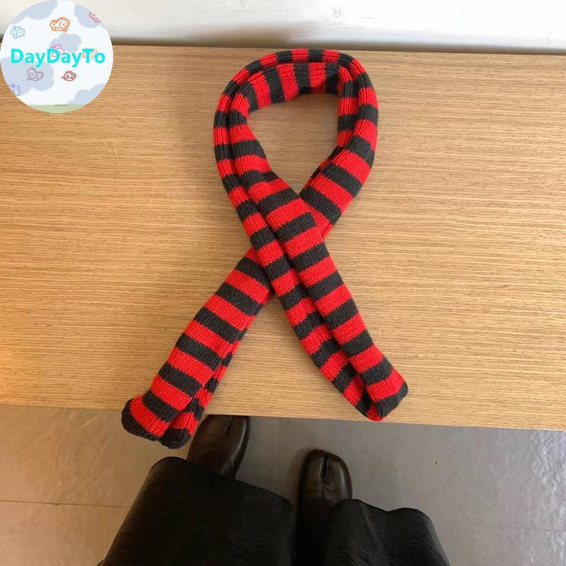 DayDayTo ผ้าพันคอผ้าฝ้ายสำหรับผู้หญิง ลายสีแดง Y2k ขนาด 180 cm แฟชั่น Streetwear TH