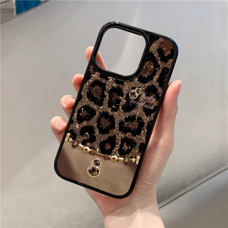 เคสอะคริลิคใสแข็งลายเสือดาวนำโชค สำหรับ iPhone 11 12 13 14 15 16 Pro Max iPhone 13 iPhone 15 Pro Max ดีไซน์สวยงาม