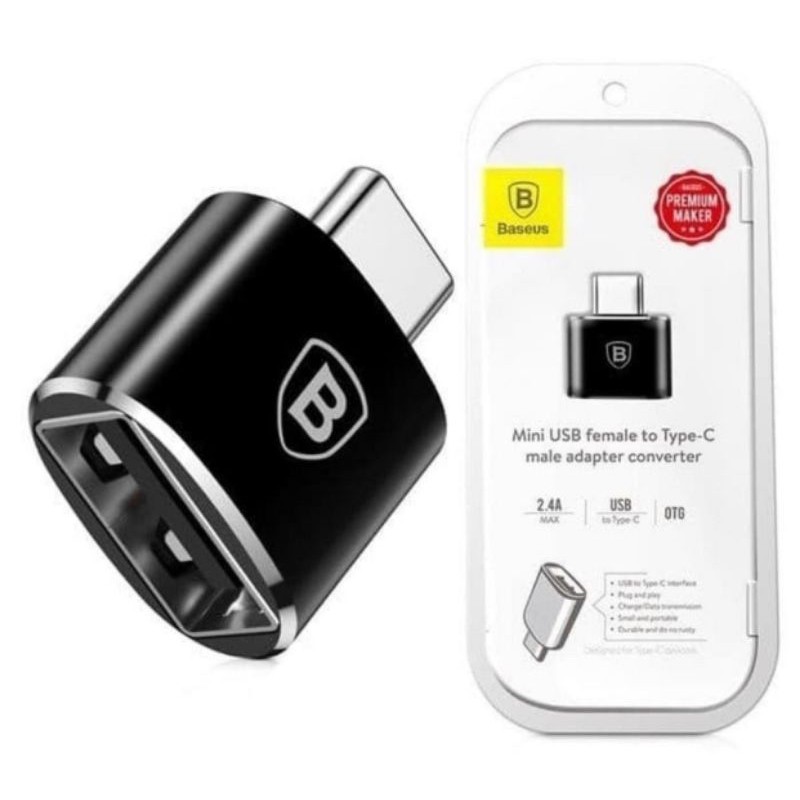{ SmileShopAcc } BASEUS Mini OTG USB Female to Type C Male Adapter Converter Original