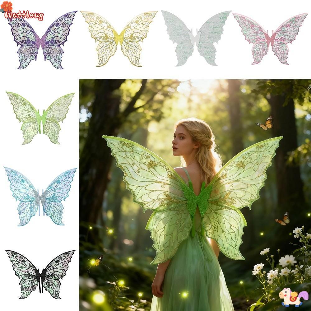WATTLEUG Angel Wings, Dress UP Organza Fairy Wings, Princess Angel Wing Cicada Wing Party Props