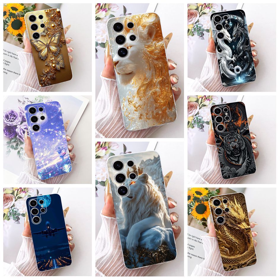 เคสการ์ตูนสําหรับ Samsung Galaxy S23 Ultra SM-S918B / S24 Ultra SM-S928B เคสโทรศัพท์ Cool Dragon Lio