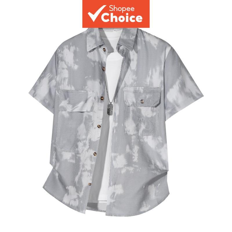 เสื้อเชิ้ตแขนสั้นพิมพ์ลายสําหรับผู้ชาย Haibinzoulu แฟชั่นลําลองฤดูร้อน เสื้อโปโล ท็อปสุดเท่ ใส่สบาย สไตล์ฮาวายสําหรับผู้หญิง เสื้อเชิ้ตผู้ชาย