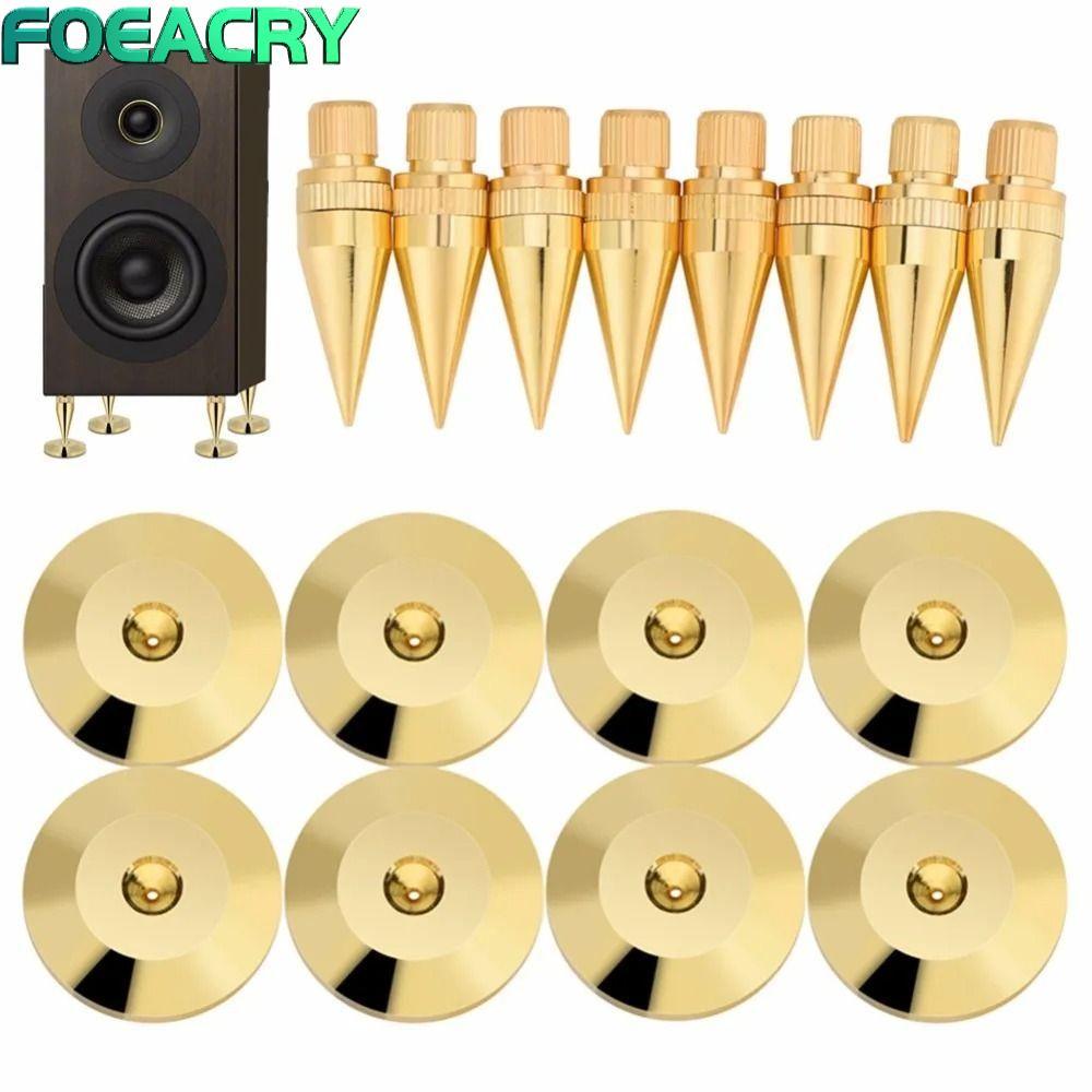 FOEACRY ลําโพง Spikes, Gold Copper Speaker Feet Pad, Copper Speaker Spike Base Pad Feet DVD Player