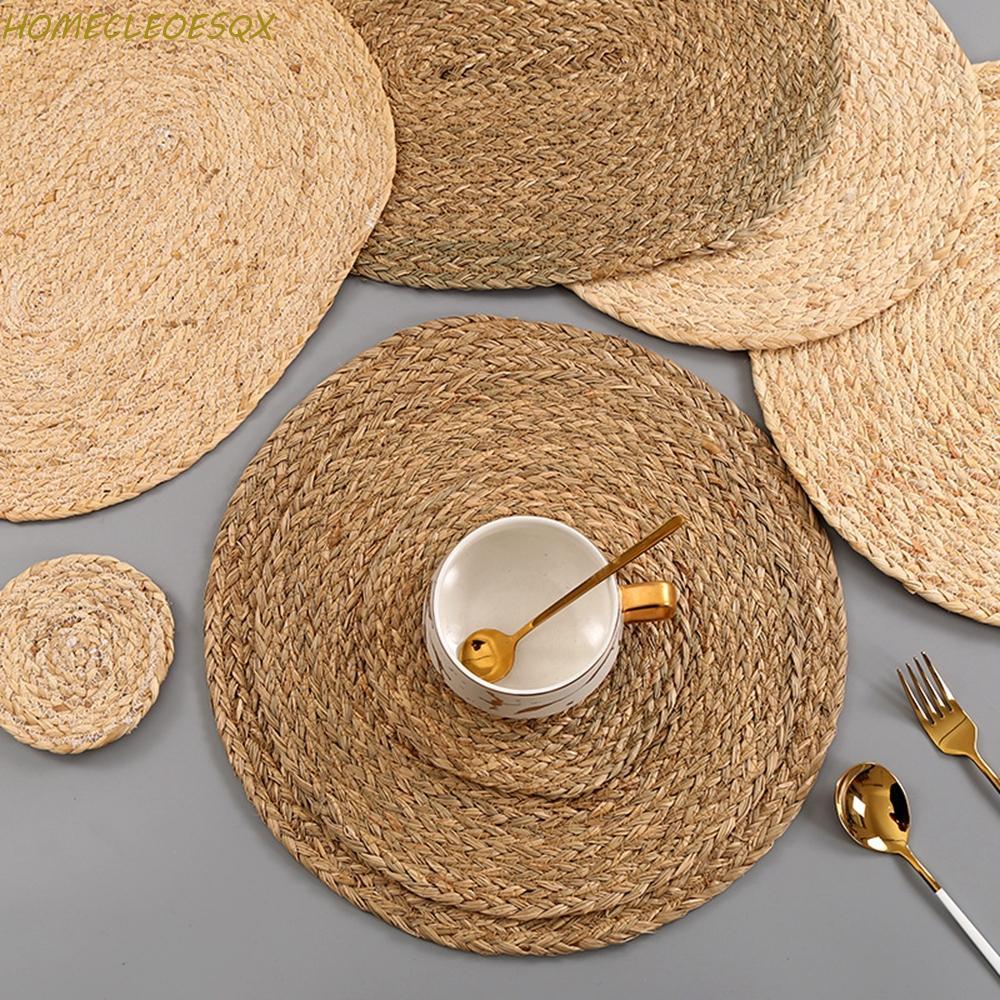 HOMECLEEOESQX Placemat Round Handmade Table Mats Home Heat Insulation N1N Table Pads