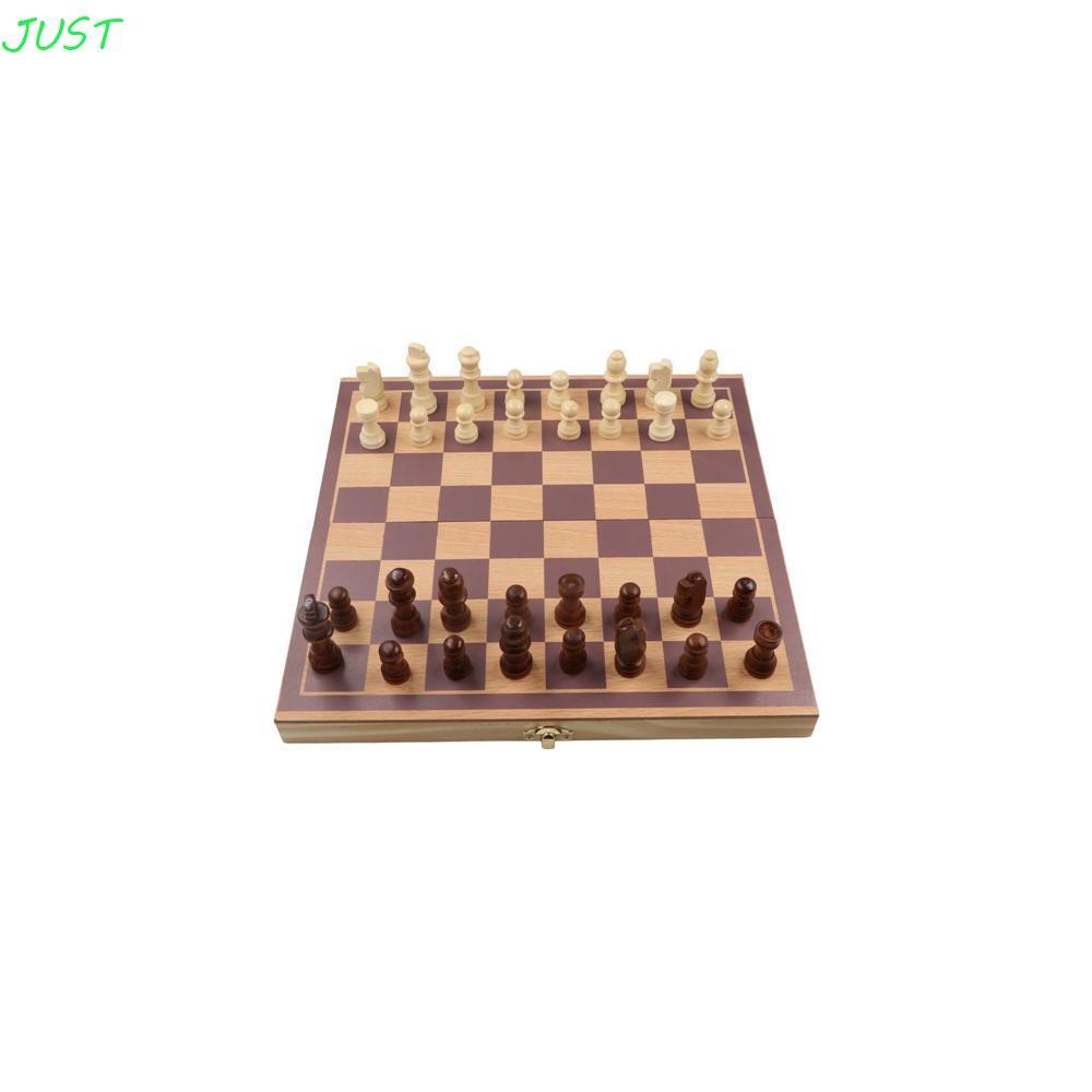 JUST Chess Set Kids Beginner 1 Set Chess Board Magnetic Wooden Folding Puzzle Game