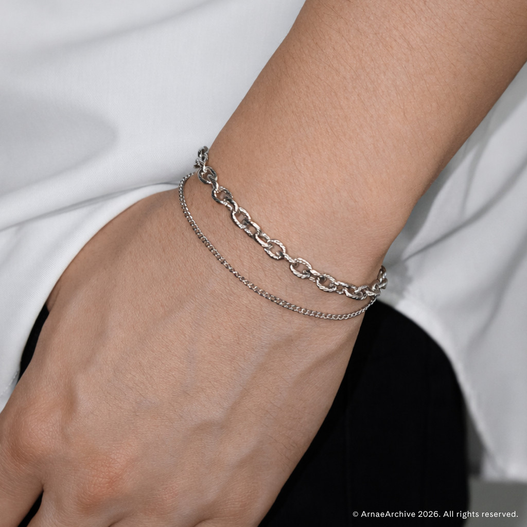 Arnaé Archive Cable Layered Chain Bracelet สร้อยข้อมือ Unisex