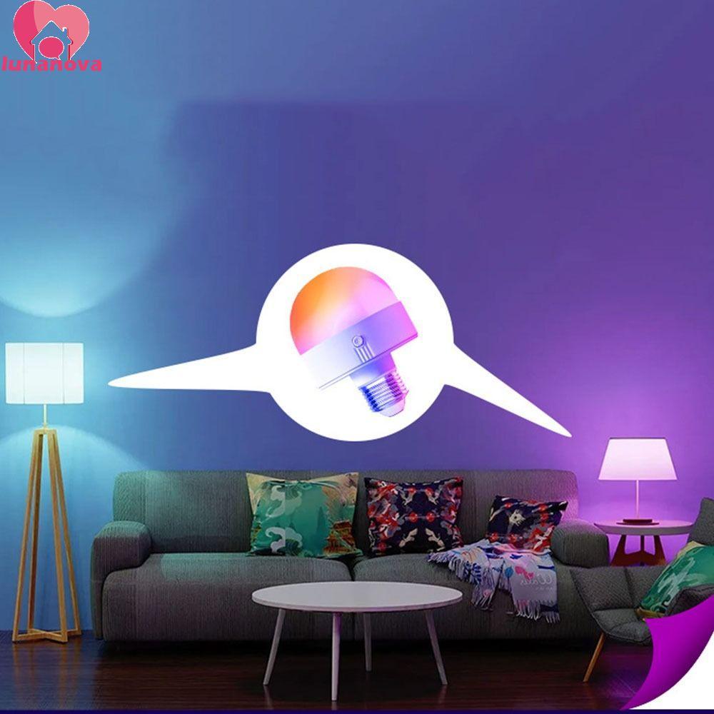 LUNANOVA RGB Light Bulb, USB ชาร์จด้วยหลอดไฟฉุกเฉินระยะไกล, Creative Magnetic ที่ถอดออกได้ฐาน 5W Sta