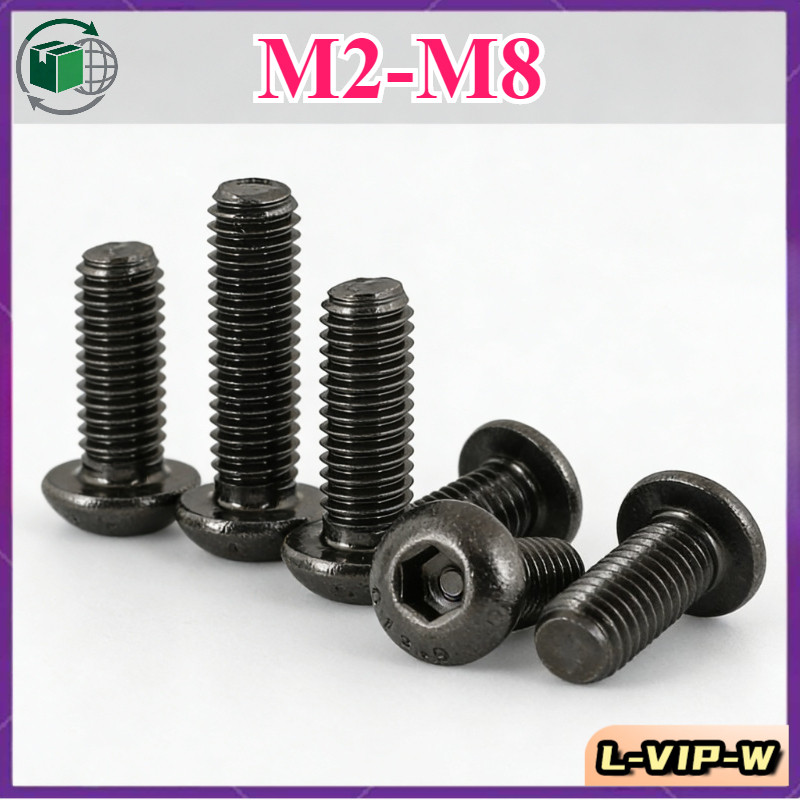 น็อต สกรู หัวจมกลม 6 เหลี่ยม เหล็กแข็ง เกลียวมิล หยาบ Button Head Hex Socket Machine Screw Grade นิก