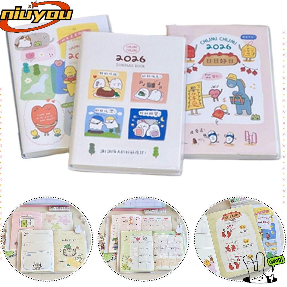 NIUYOU 2026 Planner, To Do List B6 Student Notebook, การ์ตูนพร้อมปฏิทิน Daily Planner