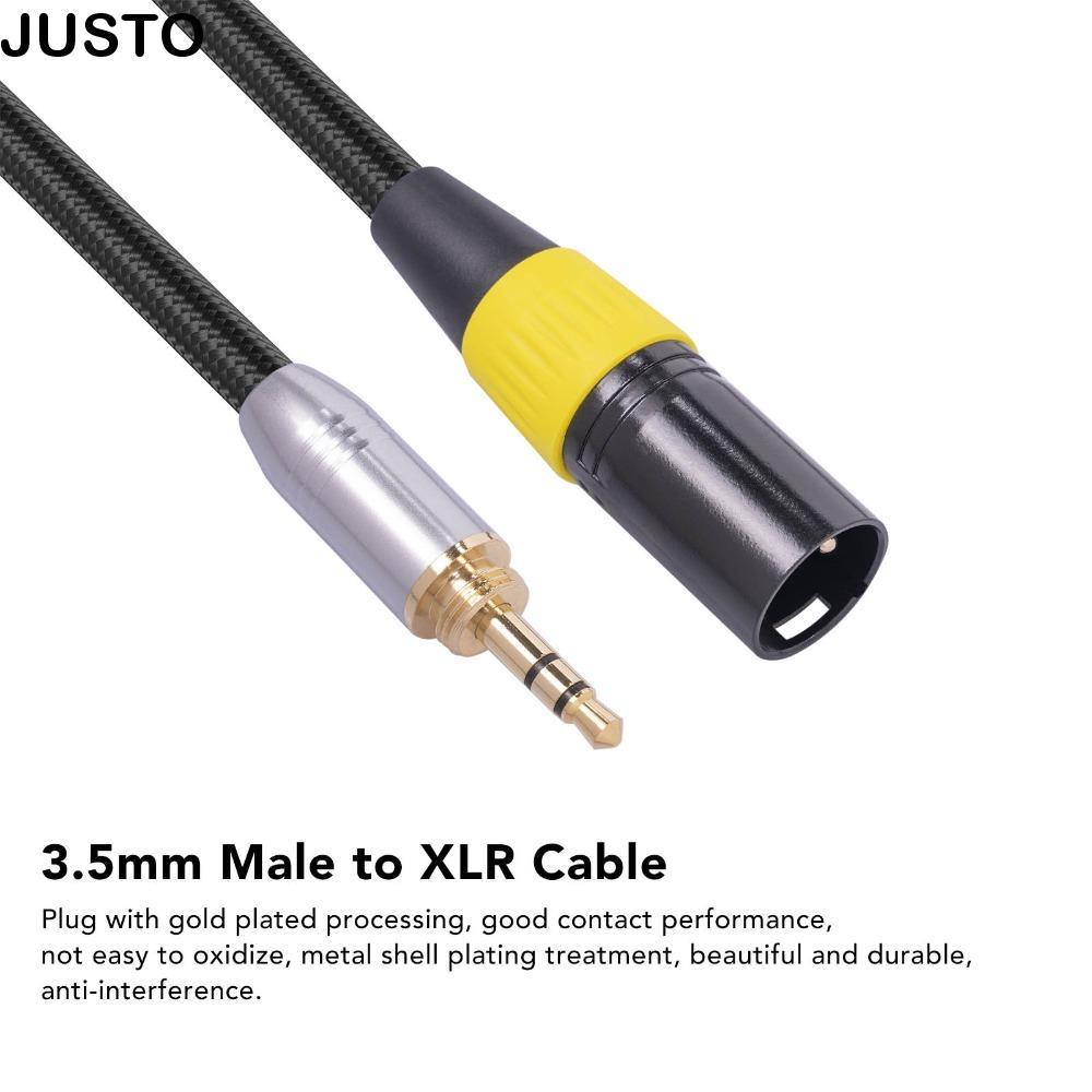 JUSTO 3.5 มม.ถึง 3 Pin XLR Adapter Cable, Plug-and-Play Gold Plated 3.5 มม.ชาย XLR Cable, Stable Tra