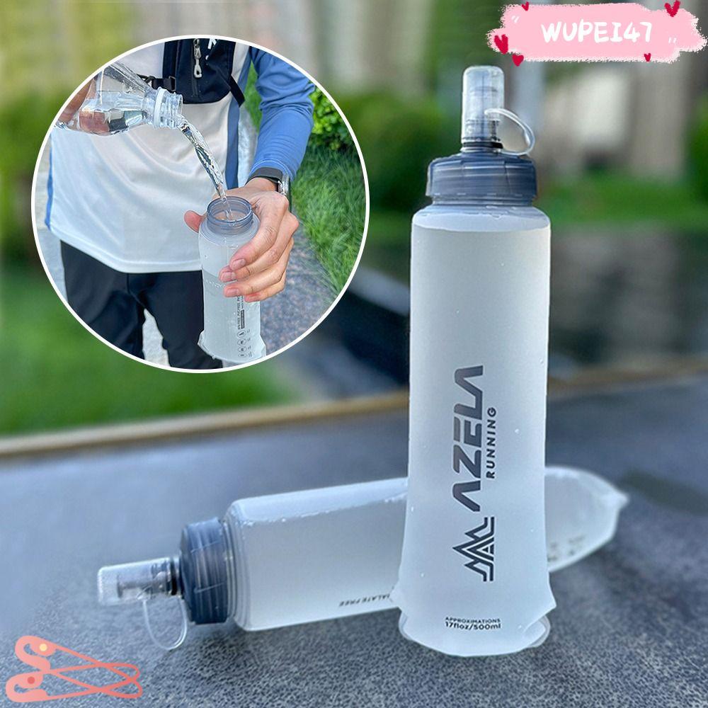 WUPEI47AD 250/500ml ขวดน้ํากีฬา,พับแบบพกพากระเป๋าน้ํานุ่ม, Creative น้ําหนักเบา Camping Running ถ้วย