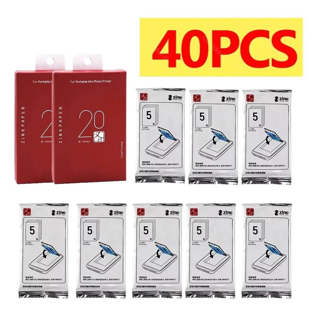 20/40PCS Original HPRT MT53 กระดาษภาพถ่าย Self-กาวกระดาษ 2x3 นิ้วสีกระดาษภาพสําหรับมินิแบบพกพาเครื่อ