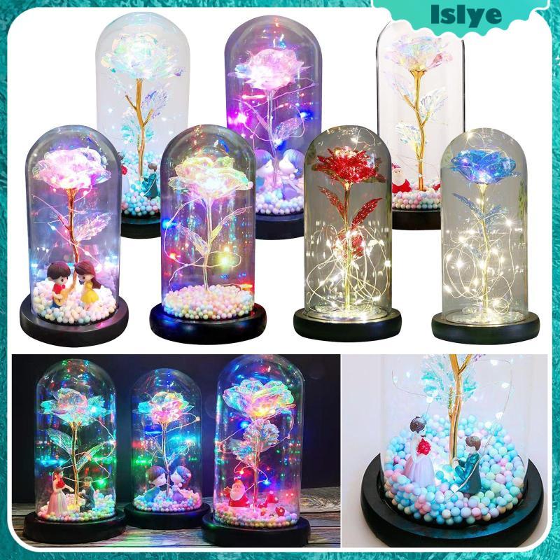 [Lslye] ของขวัญดอกไม้ Galaxy Rose, Galaxy Enchanted Rose Led ใน ของขวัญสําหรับผู้หญิงของเธอ