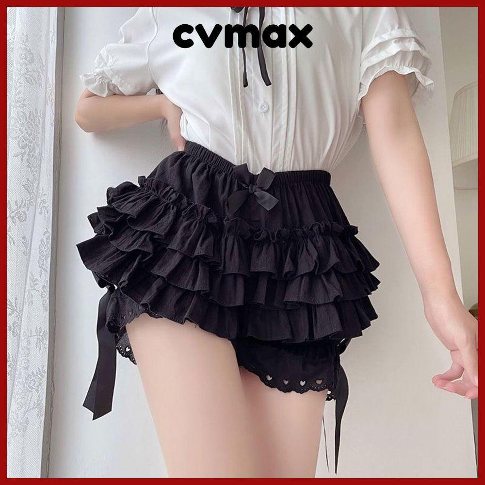 CVMAX Safety Short Pants, Pleated Cute Bloomers, Fashion Elastic Breathable JK Lolita Pants Women