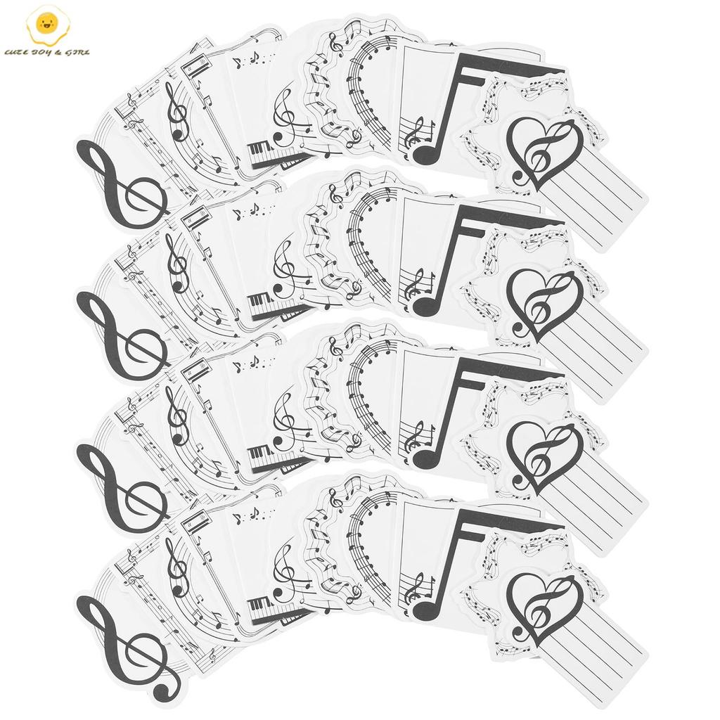 4Pack กระดาษเพลง Themed Notepad Easy to Peel Self กาวเขียน Notepad สําหรับ Home Office SHOPSBC5146