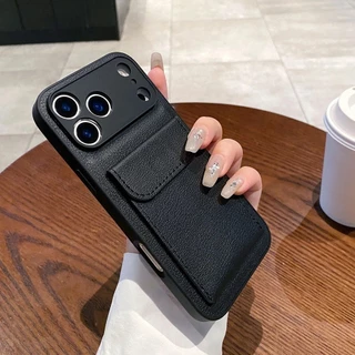 Candy สี Pebbled หนังสําหรับ iPhone 17 Pro Max 16 15 14 13 Pro Max XS MAX XR X 7 8 Plus 11 12 Pro Max 17 Air 14 15 16 Plus กันกระแทกผู้ถือบัตรปกหลัง