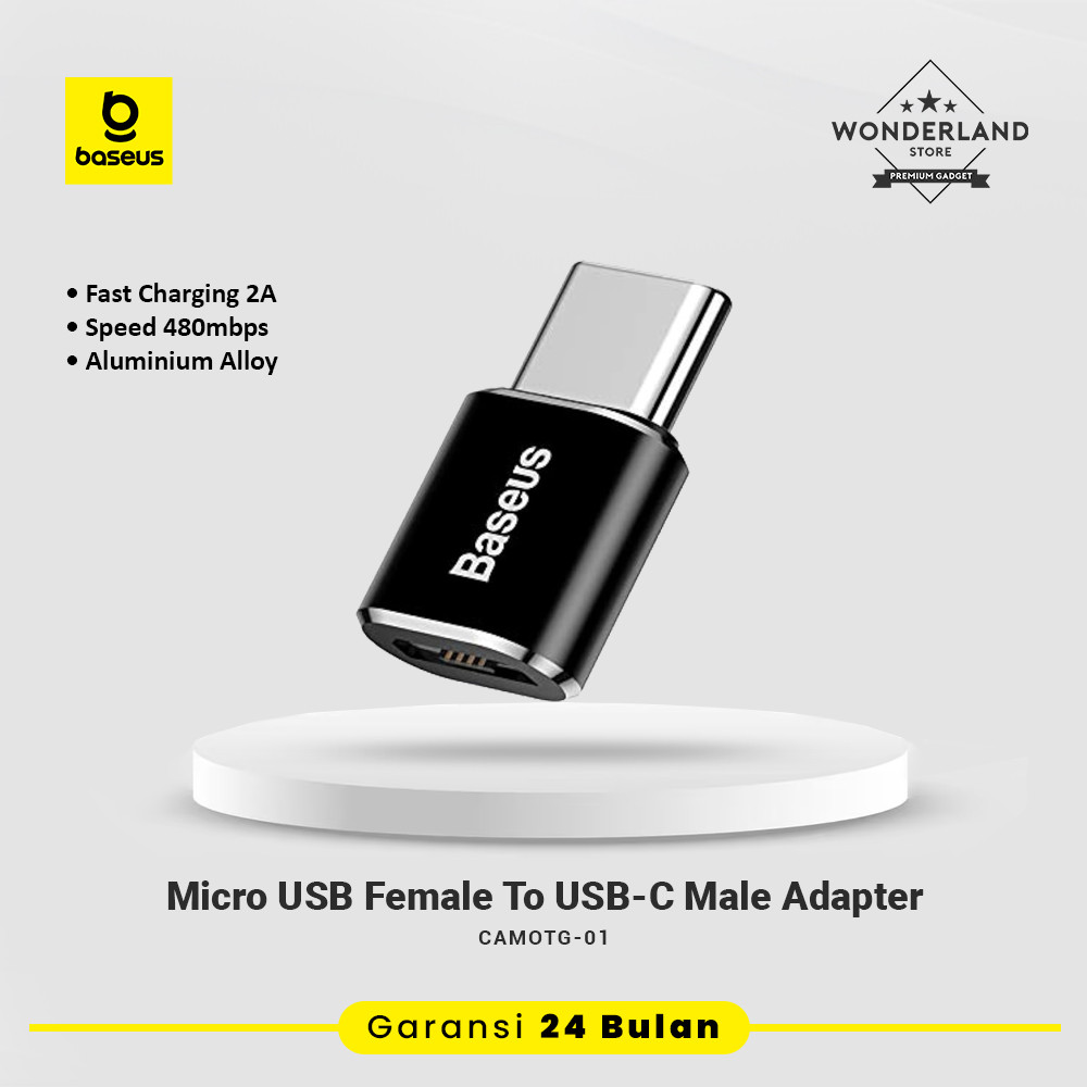 Baseus Mini Micro USB Femato USB-C Male Adapter Converter - CAMOTG-01