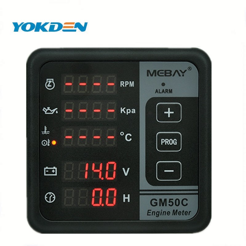 ในสต็อก Mebay Battery Voltage and Hours Display Digital Engine Meter GM50C