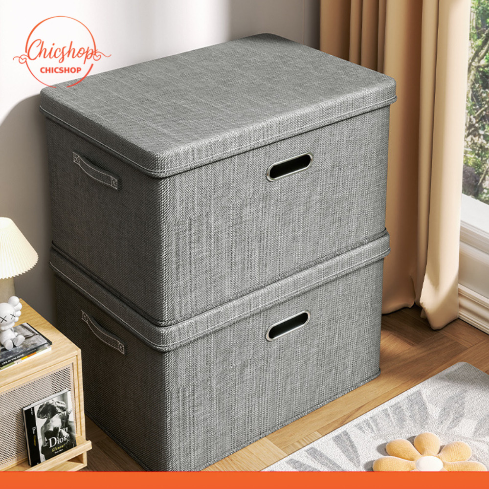 กล่องใส่ผ้า พับได้  มีฝาปิด ป้องกันฝุ่น ไม่มีกลิ่น ลังเก็บของ storage box