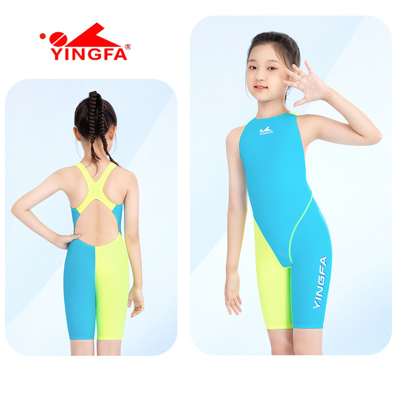 ชุดว่ายน้ำเด็กผู้หญิง Yingfa สไตล์อนุรักษ์นิยม ออกแบบมาเพื่อการฝึกซ้อมมืออาชีพ ด้วยดีไซน์ 5 จุด
