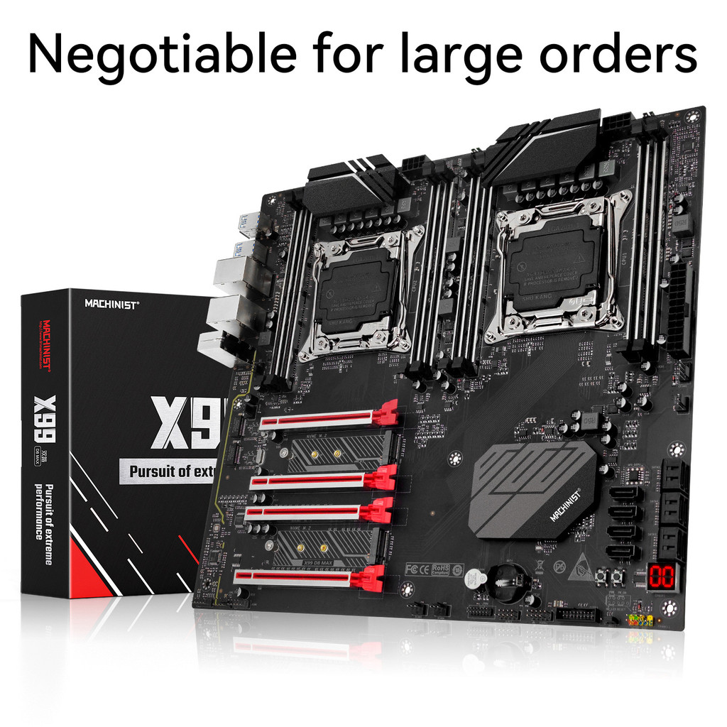 มีในสต็อกเมนบอร์ด MACHINIST X99-D8-MAX เมนบอร์ดสองทาง c612DDR4 PCIex16*4