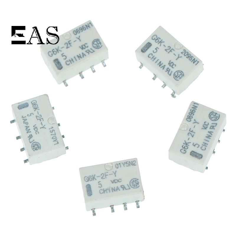 [EA] 5 ชิ้น dc 5v smd g6k-2f-y รีเลย์สัญญาณ 8pin สําหรับรีเลย์ omron TH