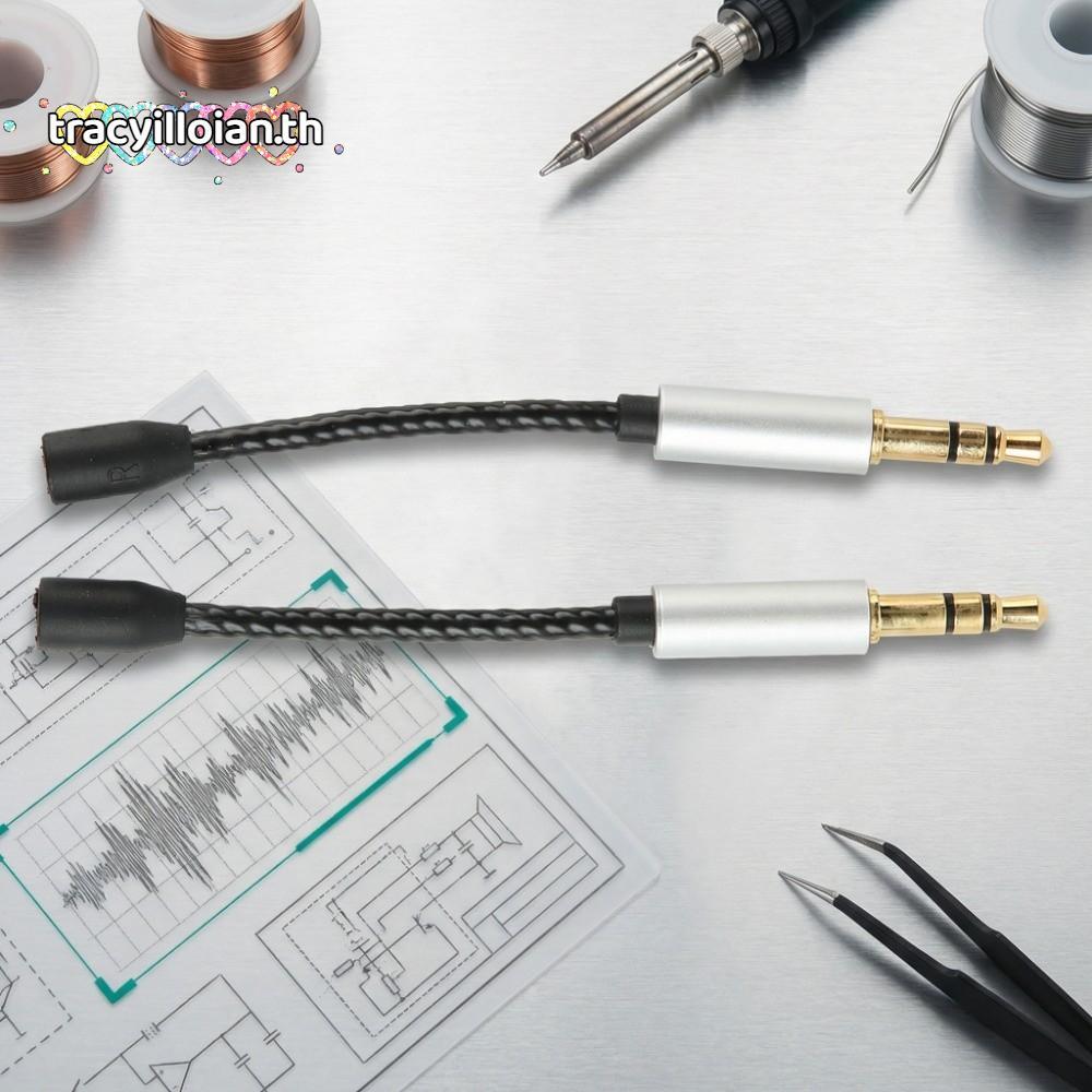 TRACYILLOIAN 2PCS MMCX หญิงถึง 3.5 มม.ชายสาย, OFC Core Plug and Play MMCX ถึง 3.5 มม.สายอะแดปเตอร์, 