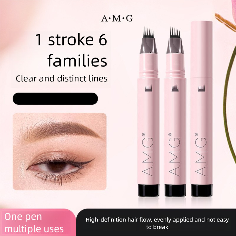 AMG 8055 ดินสอเขียนคิ้วอเนกประสงค์ 6 แถว  กันน้ำและกันเหงื่อ กันรอยเปื้อน ใช้งานได้หลากหลาย กำหนดรูป