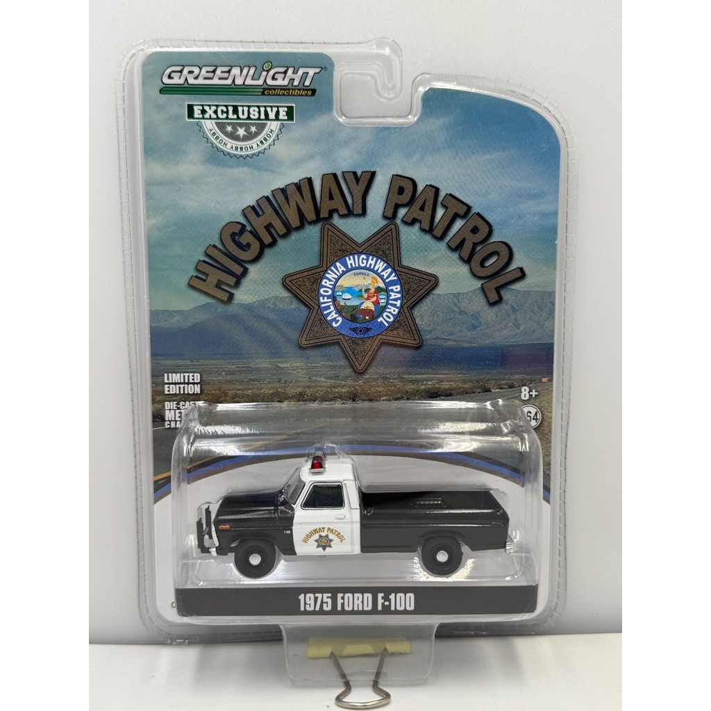 1: 64 GREENLIGHT FORD F-100 PICK UP CHP Green Light FORD Pickup USA California State Police Coating 