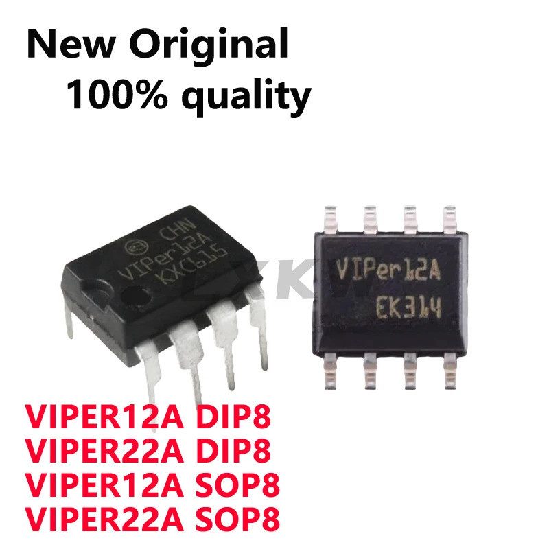 5pcs VIPER12A VIPER22A DIP8 VIPER12A VIPER22A SOP8 Switching power supply ชิปในสต็อก