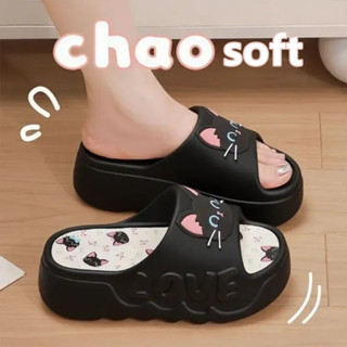 icy.sport รองเท้าแตะผู้หญิงทรงผีเสื้อ พื้นหนา 6.5 ซม. รองเท้…