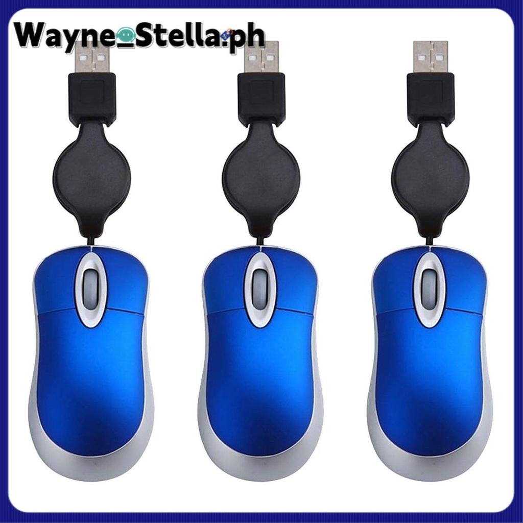 Wayne_Stella3PCS เมาส์แบบมีสายเมาส์แบบพับเก็บได้เมาส์แบบมีสายเมาส์มินิเมาส์ USB Optical Mouse เมาส์แบบมีสายสําหรับคอมพิวเตอร์แล็ปท็อปพีซีติดตั้งง่ายใช้งานง่าย