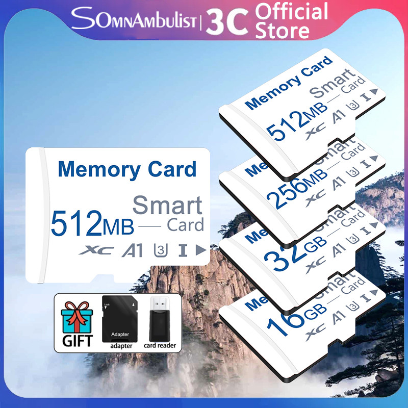 การ์ดหน่วยความจํา Micro SD 256MB/512MB/4GB/8GB/16GB/32GB Class 10 ความเร็วสูง พร้อมอะแดปเตอร์ SD