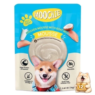 (ยกโหล 12 ซอง) Moochie มูชี่ เปียก ลูกสุนัข สุนัขโต Complete&Balanced ไม่เติมเกลือ เปียกสุนัข 70-85g