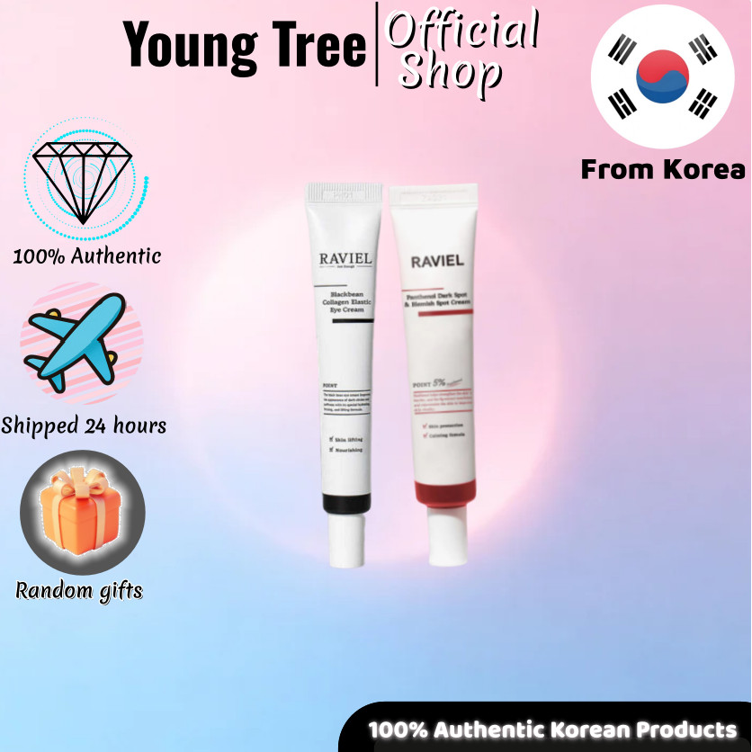 [Raviel] Blackbean Collagen Elastic Eye Cream 15ml*2/Panthenol Dark Spot & Pigment Care Cream 15ml*2
