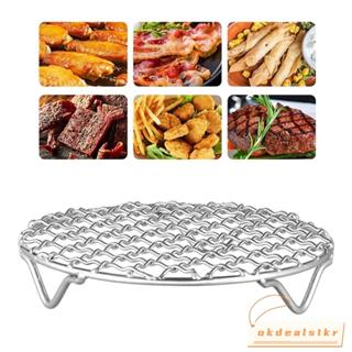 ตกลง1ชั้นวางทอดอากาศวางซ้อนกันได้รอบตารางย่างแบบพกพาที่มีเท้…