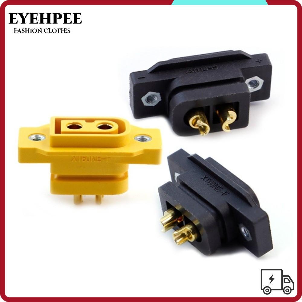 EYEHPEE 5 ชิ้น XT60NE-F ปลั๊ก, DC500V Gold Plated XT90NE-F Connector, สีดําสีเหลือง 3.5 มิลลิเมตร/4 