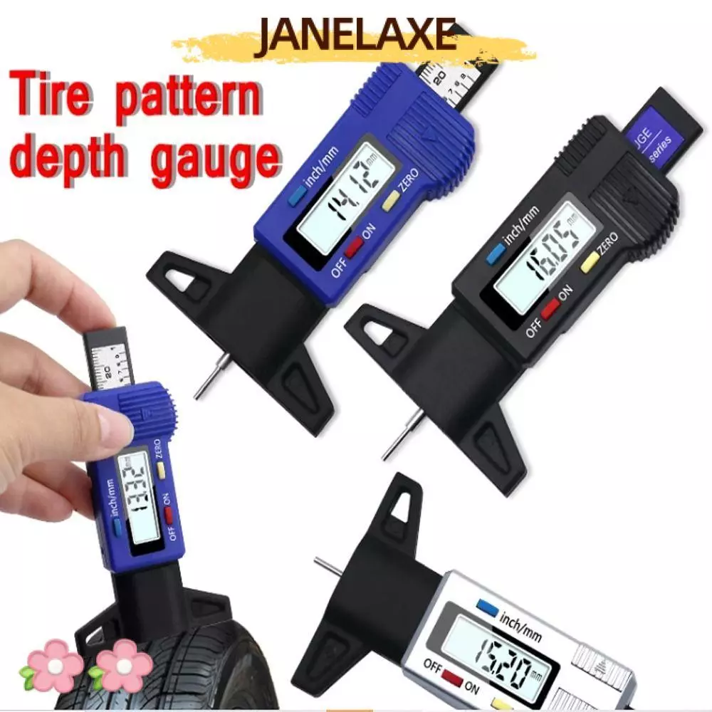 JANELAXE932JN เครื่องวัดความลึกดิจิตอล Tyre ยางความลึก Caliper เมตรเครื่องวัดความหนา