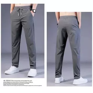 ZENOX ซื้อ 1 Khaki 2 Thin Slim Fit Casual กางเกงสําหรับชาย Basic Plain Sweatpants แฟชั่นเกาหลี Simple Straight กางเกง Plus ขนาดสีดํา\Grey\Blue\Khaki\Brown