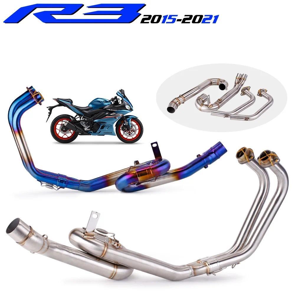 YZF R25 R3 MT03 ระบบไอเสียเต็มรูปแบบท่อกลางสลิปออนสำหรับ YAMAHA YZF MT03 R25 R3 2015 2016 2017 2018 