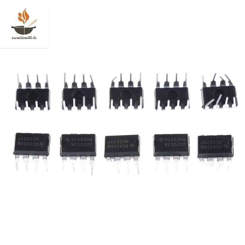 THSUN 10 ชิ้น NE5532P NE5532 DIP-8 Dual เสียงรบกวนต่ํา Op-Amp TI IC TH