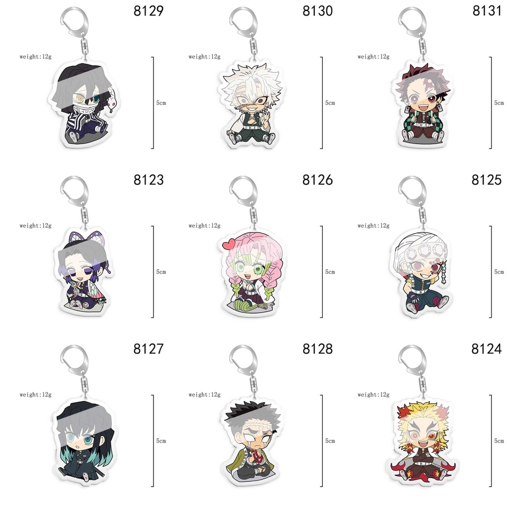 Anime Demon Slayer Bean Tanjiro Giyuu พวงกุญแจอะคริลิคสองด้าน