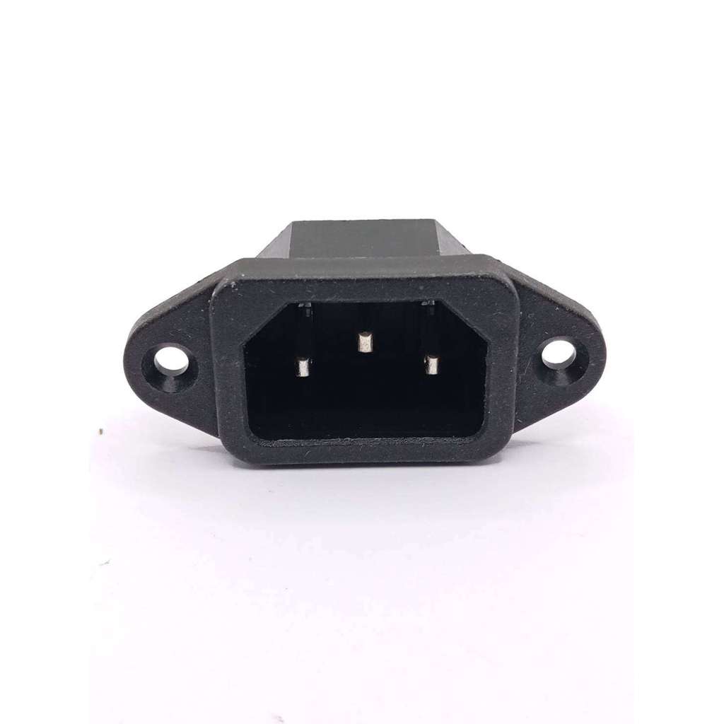 New เต้ารับปลั๊กไฟ AC ตัวผู้แบบยึดอุปกรณ์ (IEC 320 C14) เป็นอุปกรณ์ที่ใช้สำหรับติดตั้งบนแผงควบคุมหรือเพื่อเป็นช่องรับไฟ