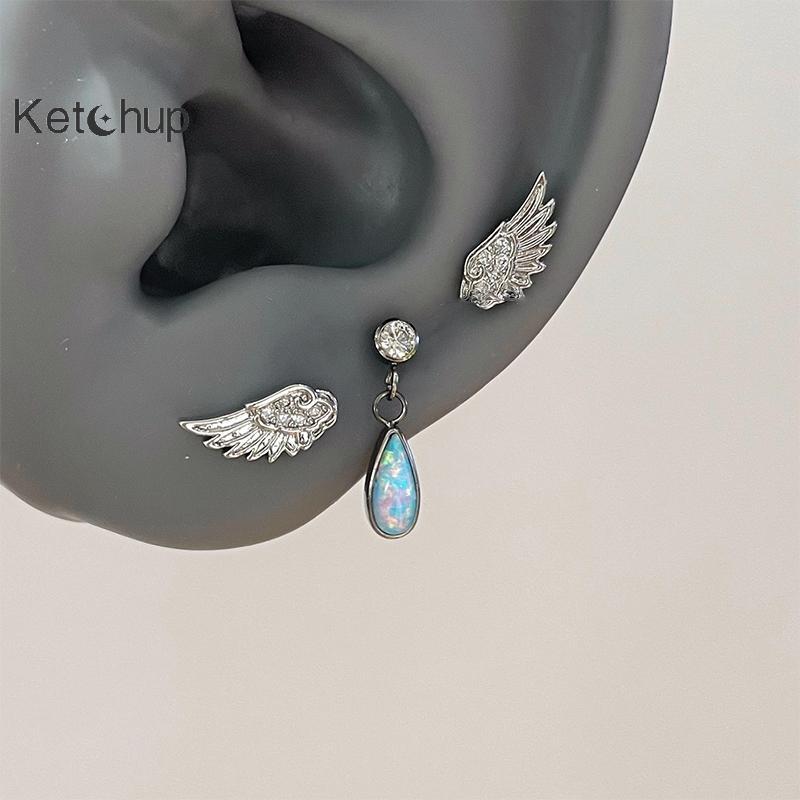 คู่รักวินเทจ Creative Angel Wings สตั๊ด ต่างหูสำหรับผู้หญิง ของขวัญวันเกิดสไตล์ปังก์ ราคา ถูกที่สุด ดีลบีเคเค แกลเลอรีภาพที่ 4